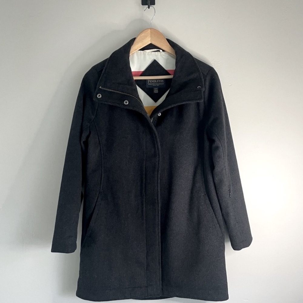 NWOT Pendleton Water Resistant Cascade Wool Campbell Coat Jacket Charcoal S - Picture 2 of 10